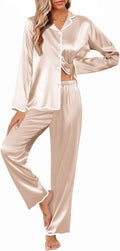 Ekouaer Silk Pajamas Set Long Sleeve Satin Pajama Set - Elegant