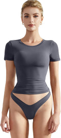 SUUKSESS Women Double Lined Fitted Basic Tee - Y2K Crop Soft Fit