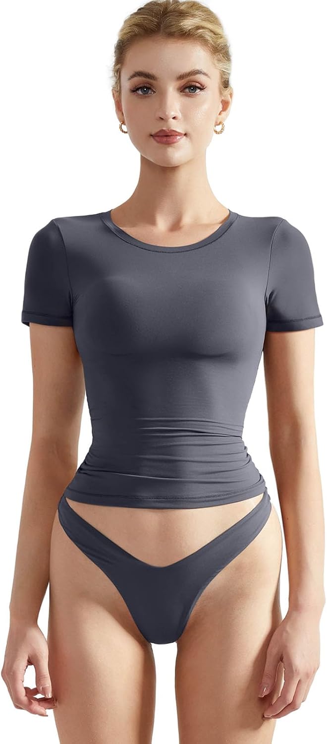 SUUKSESS Women Double Lined Fitted Basic Tee for Casual Style