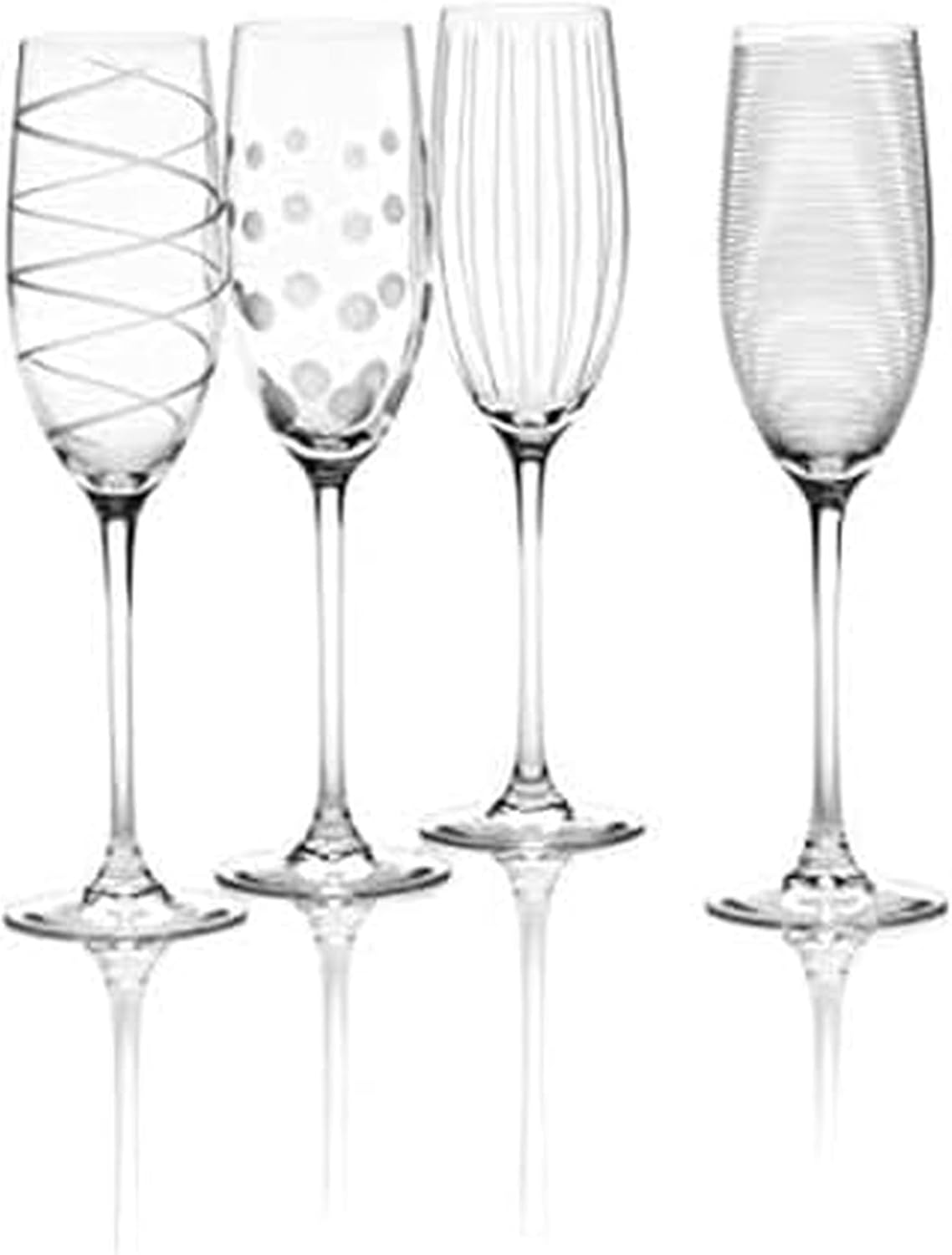 Mikasa Crystal Cheers Champagne Flutes Set of 4 for Bubbly Drinks