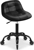 Rolling Stool with Wheels Black - Adjustable Garage Shop Seat