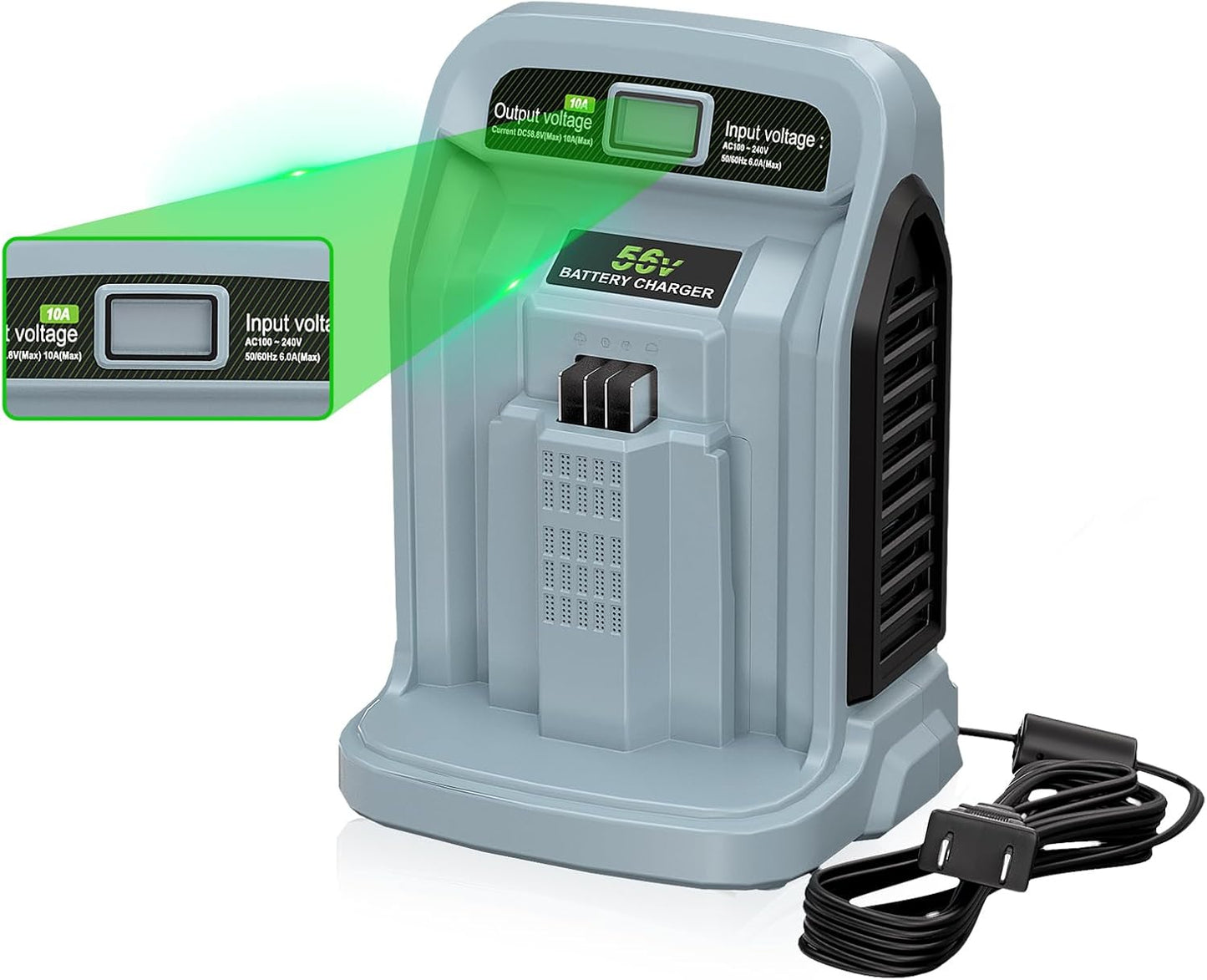 TenHutt 10A Fast Charger for EGO 56V Battery - Rapid Charging!