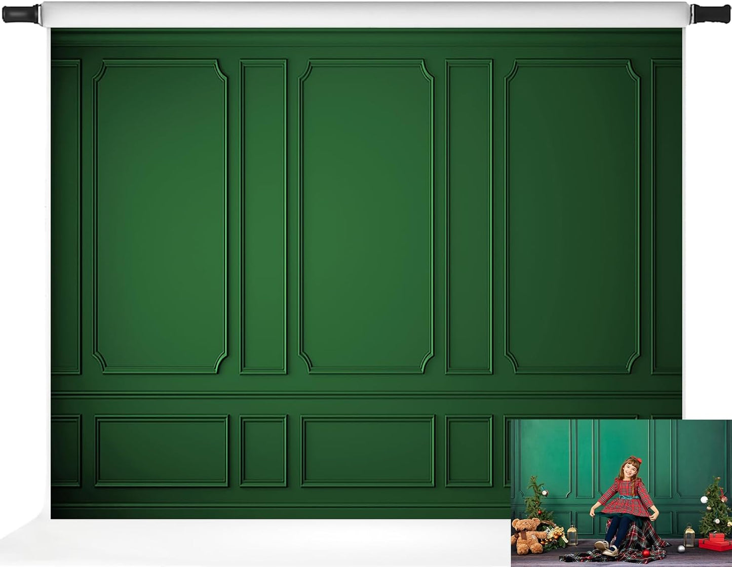 Kate Christmas Backdrops Classic Green Wall Photo Backdrop