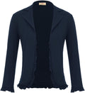 Women Cropped Cotton Blazer Jacket - Business Casual Shrug