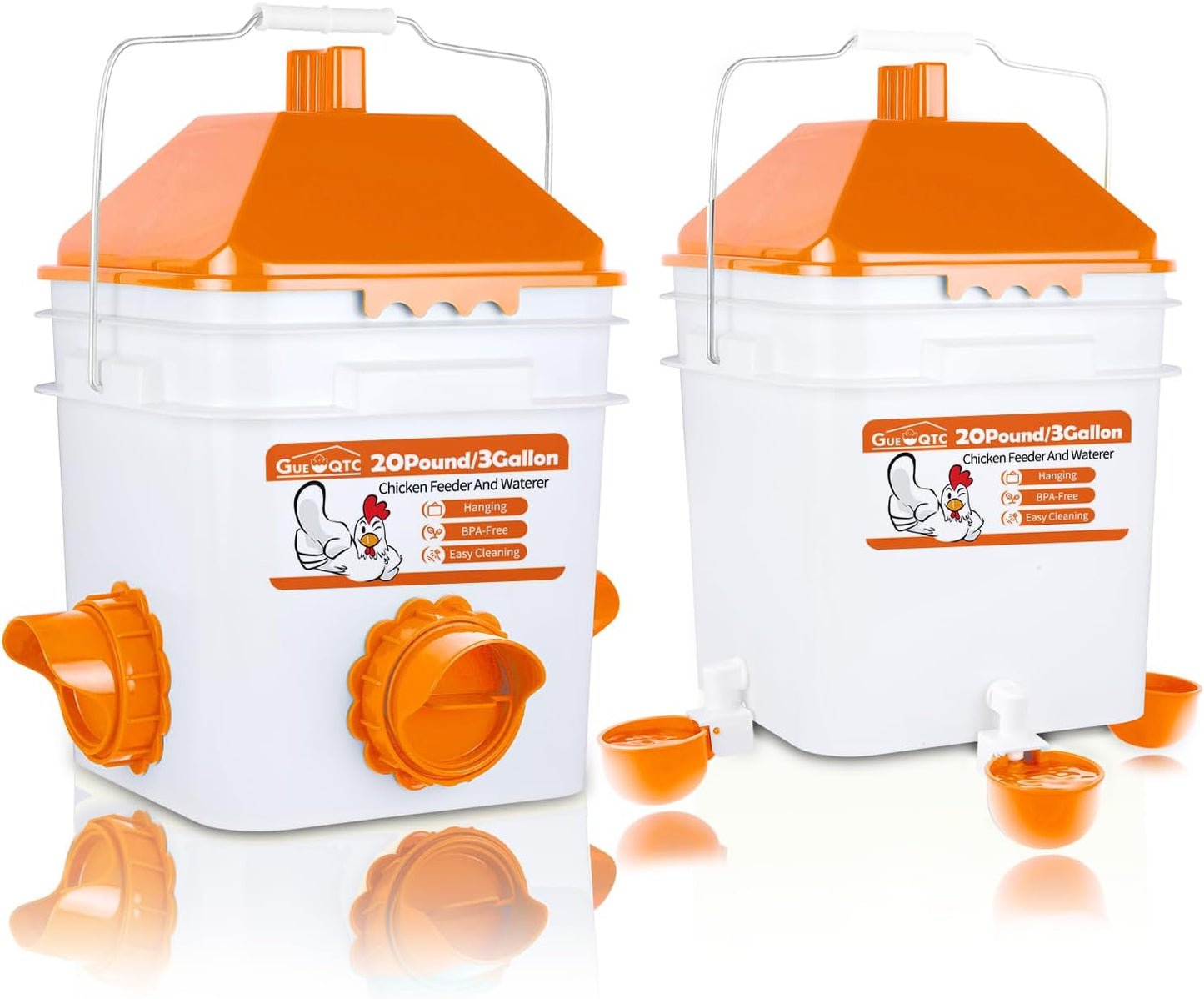 High-Capacity Chicken Feeder and Waterer Set for Poultry Care