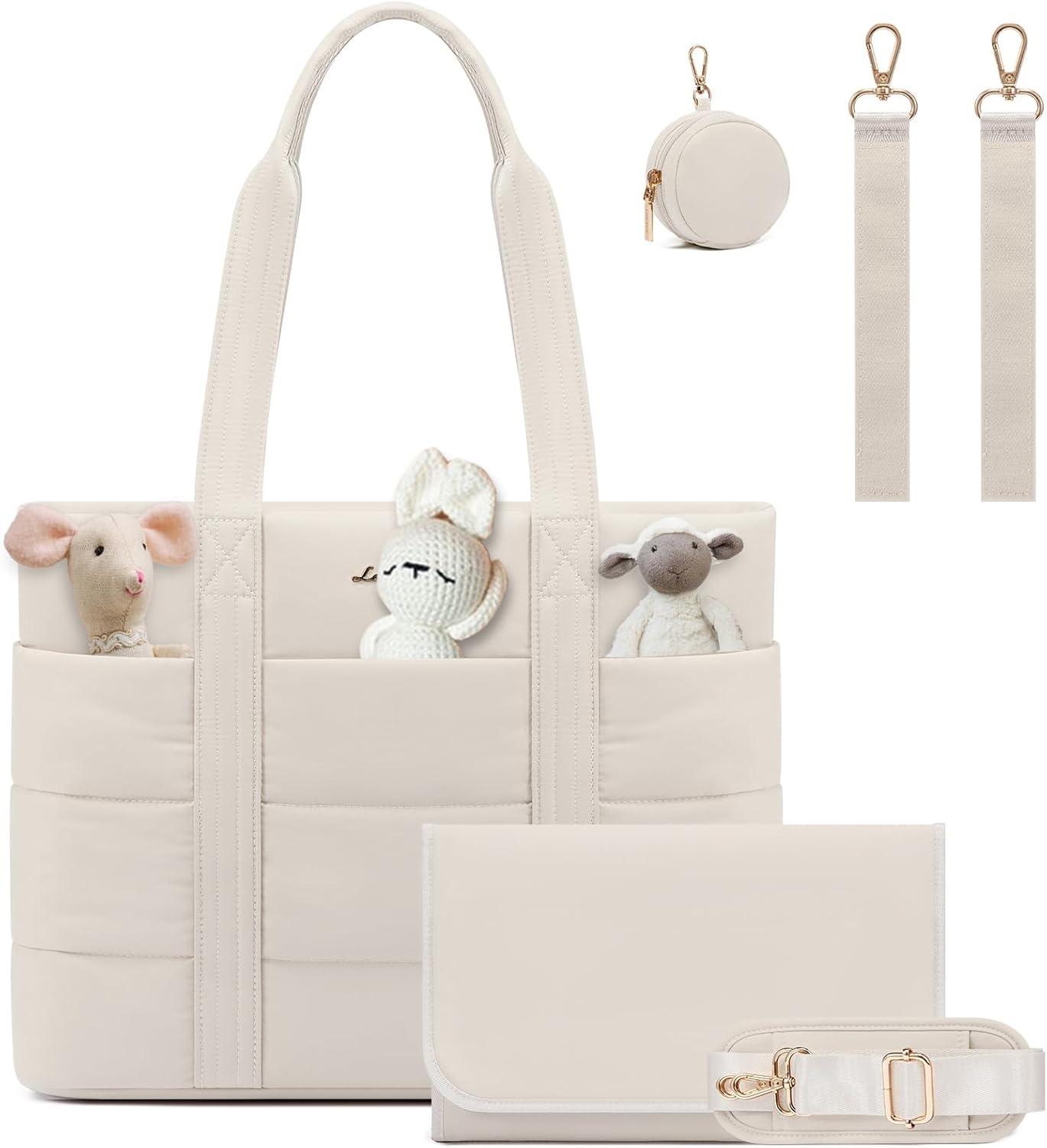 LOVEVOOK Diaper Bag Tote: Stylish Waterproof Baby Bag
