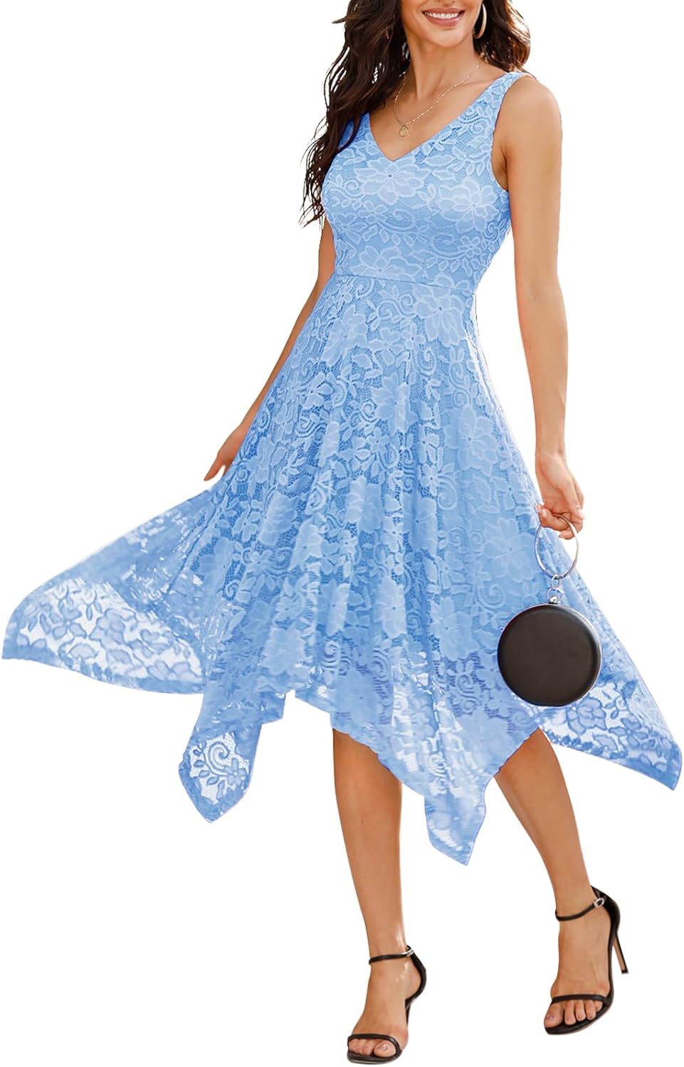 Meetjen Women's Lace Cocktail Party Dress for Weddings & Proms
