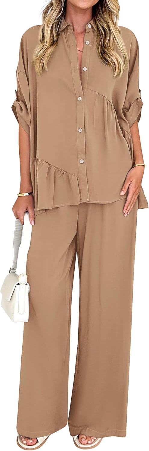 KIRUNDO Two Piece Sets for Women Summer Outfits 2025 Dressy
