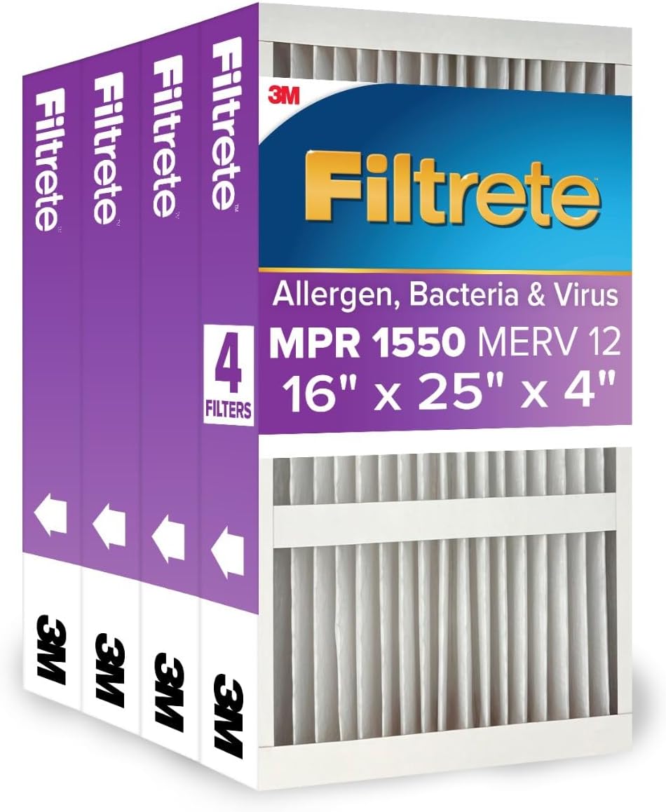 Filtrete 16x25x4 AC Furnace Air Filter for Healthy Living