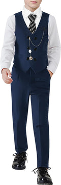 Boys Formal Suit Set Vest Pants Shirt Tie - Classic Wedding Outfit