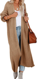 Women's Oversized Long Knit Cardigan Duster Coat - Flowing Open Front