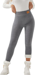 Women Sherpa Lined Leggings High Waist Fleece Tights - Thick Warm