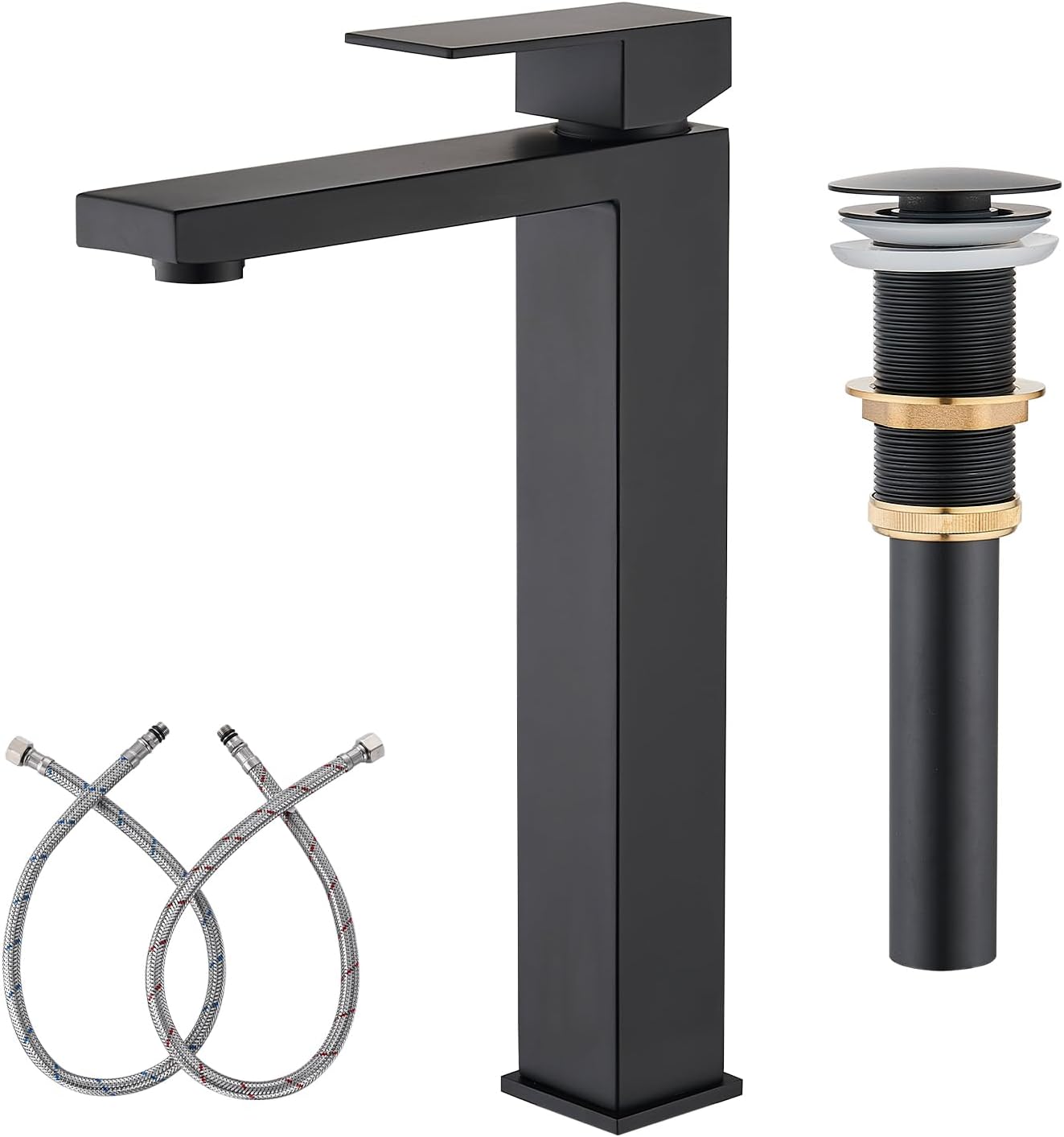 Matte Black Vessel Sink Faucet for Modern Bathroom Elegance