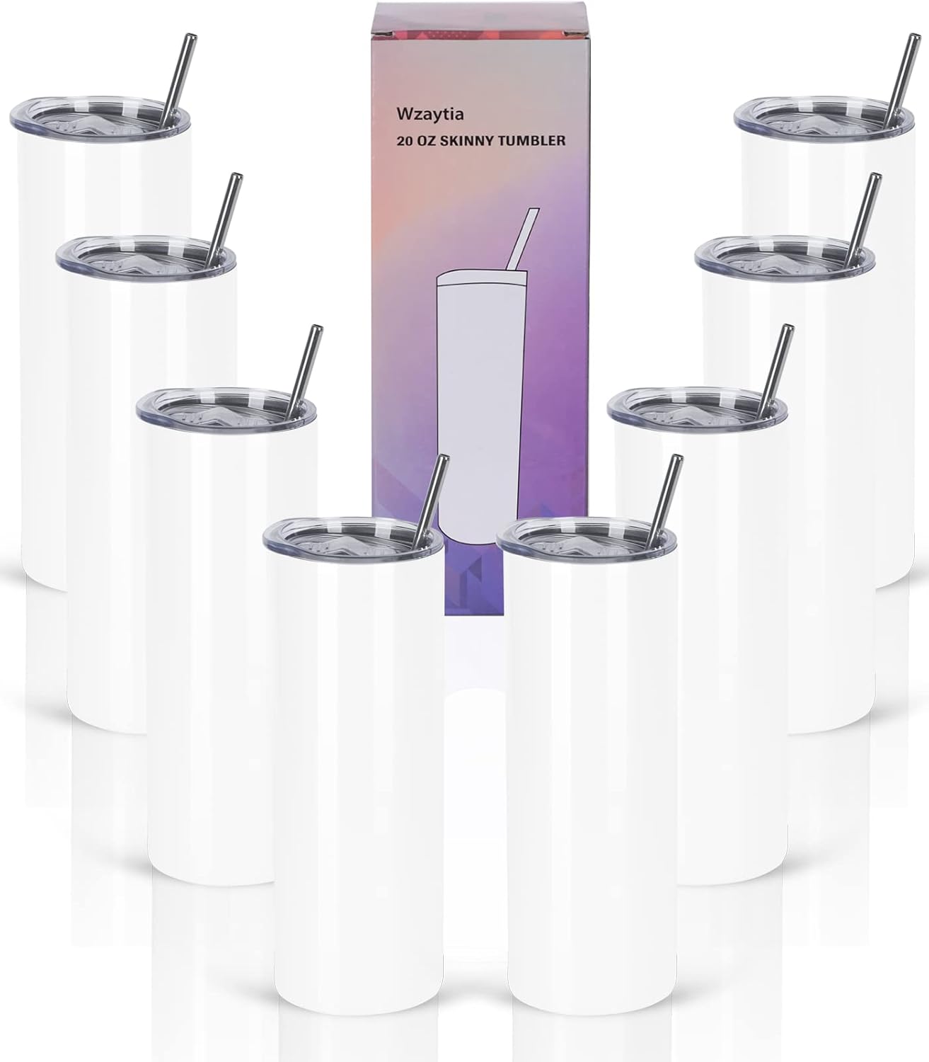 20 Oz Straight Skinny Tumblers Set for DIY and Gifting