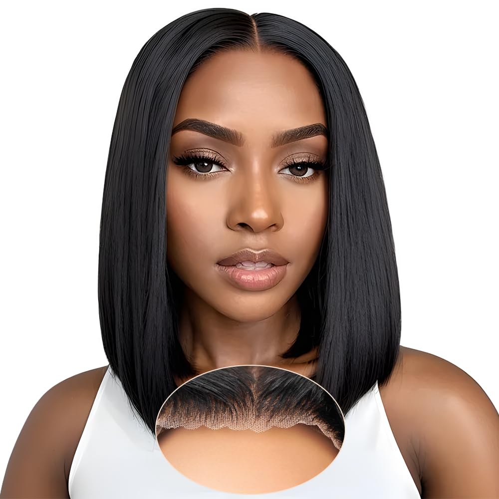 Bob Glueless Wigs Human Hair 16 Inch HD Lace Closure Wig