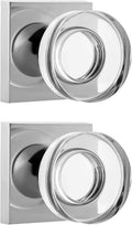 coolnews 2 Pack Crystal Glass Dummy Door Knobs Interior - Polished
