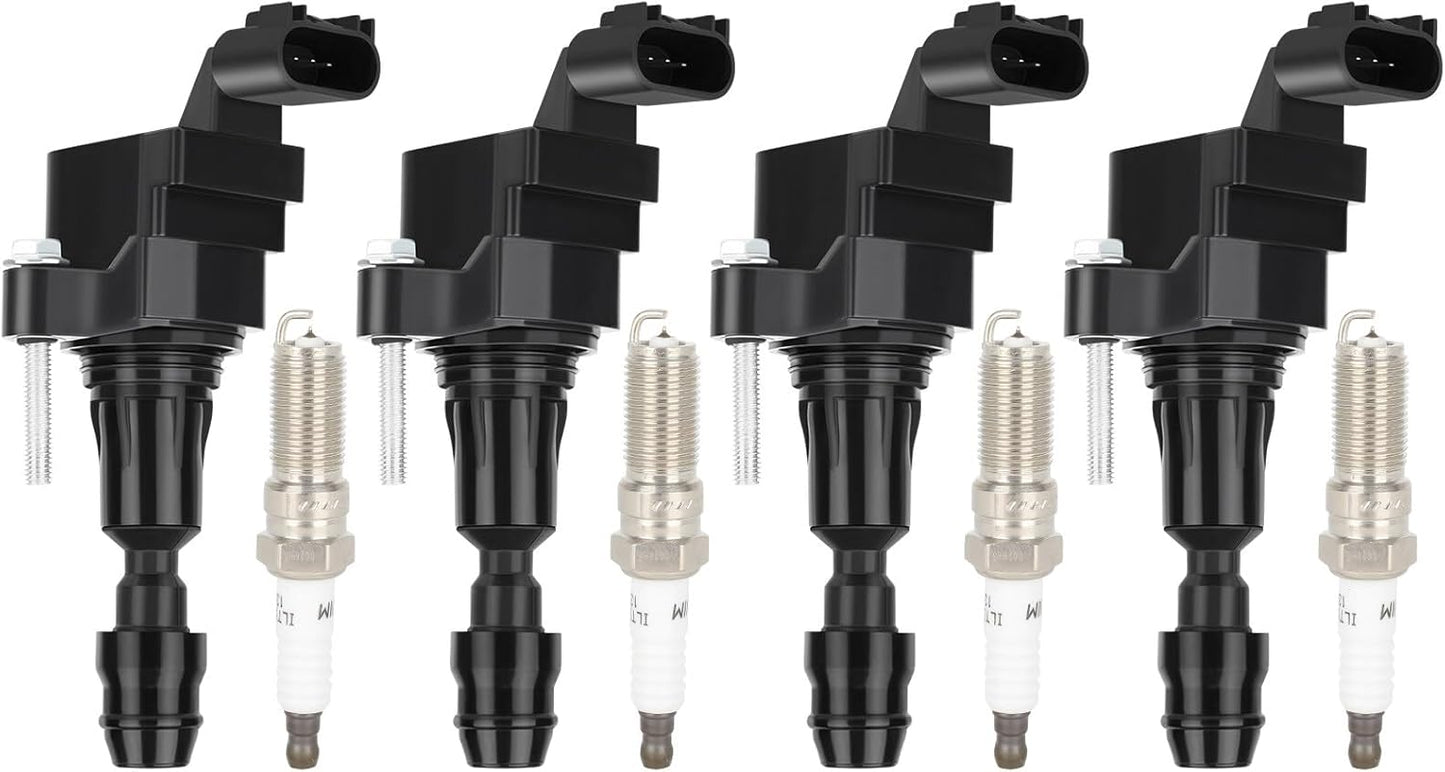 ECCPP UF491 Ignition Coils and Spark Plugs Set for Chevy