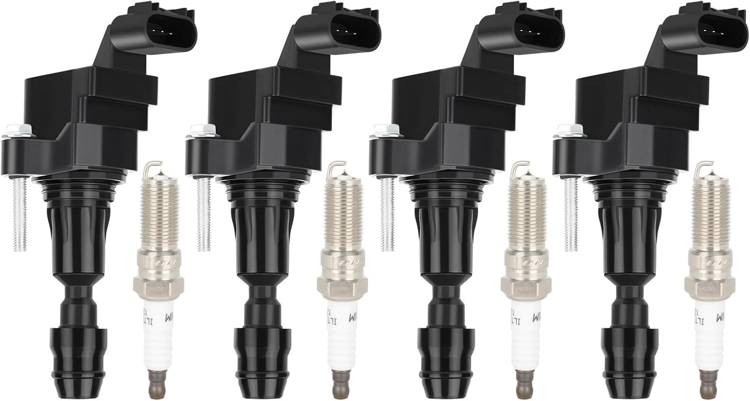 ECCPP UF491 Ignition Coils and Spark Plugs Set for Chevy