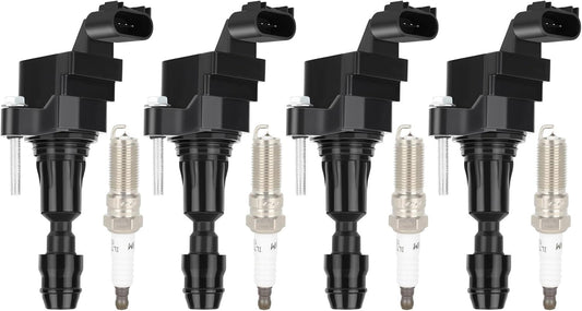 ECCPP UF491 Ignition Coils and Spark Plugs Set for Chevy