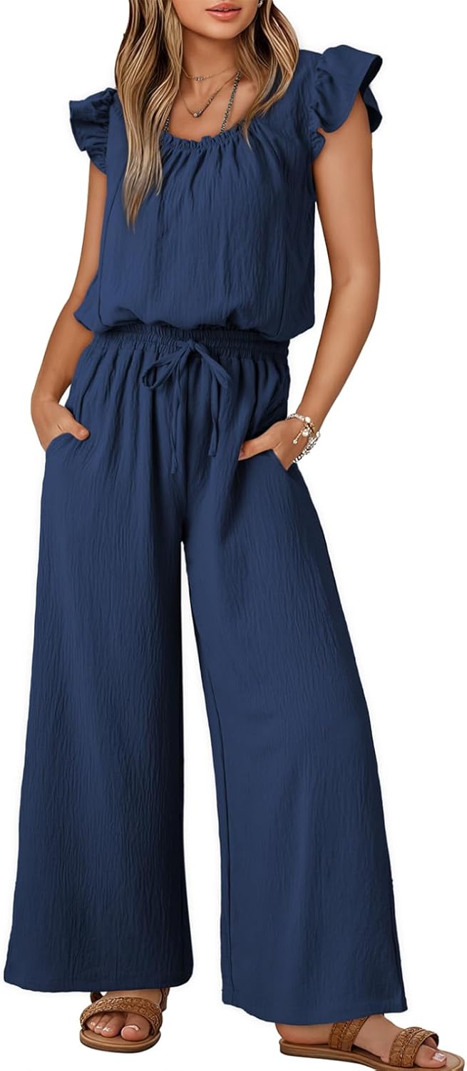 Dokotoo Summer Ruffle Sleeve Jumpsuits for Women 2025