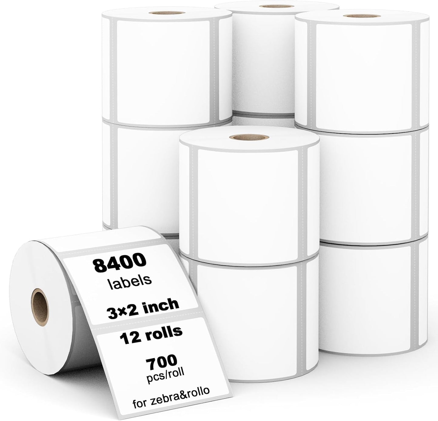 Labelebal 12 Rolls 3in x 2in Direct Thermal Labels for Shipping