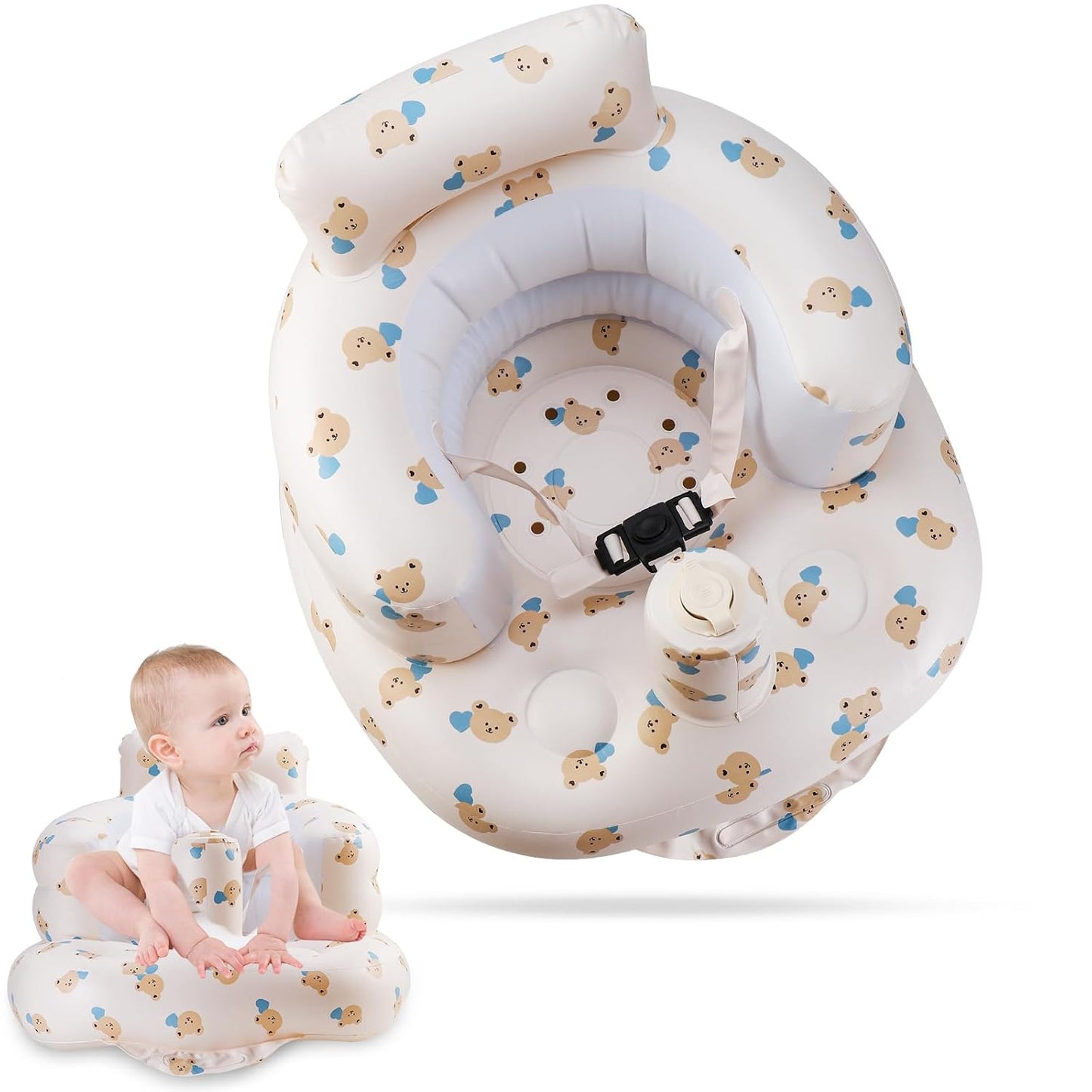 Inflatable Baby Chair with Built-in Pump - Safe Sitting Solution