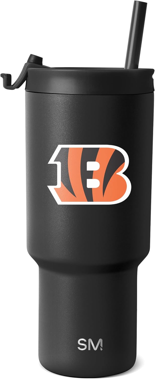 Cincinnati Bengals 30 oz Tumbler with Flip Lid and Straws