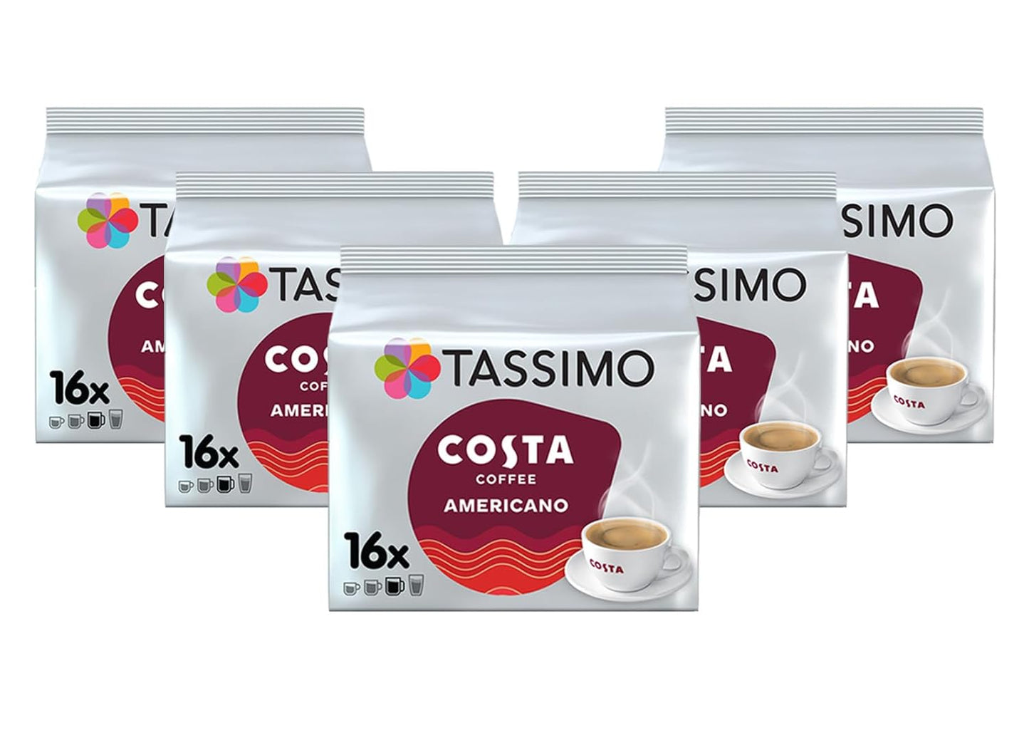 TASSIMO Costa Americano 16 T DISCs Pack of 5 for Coffee Lovers