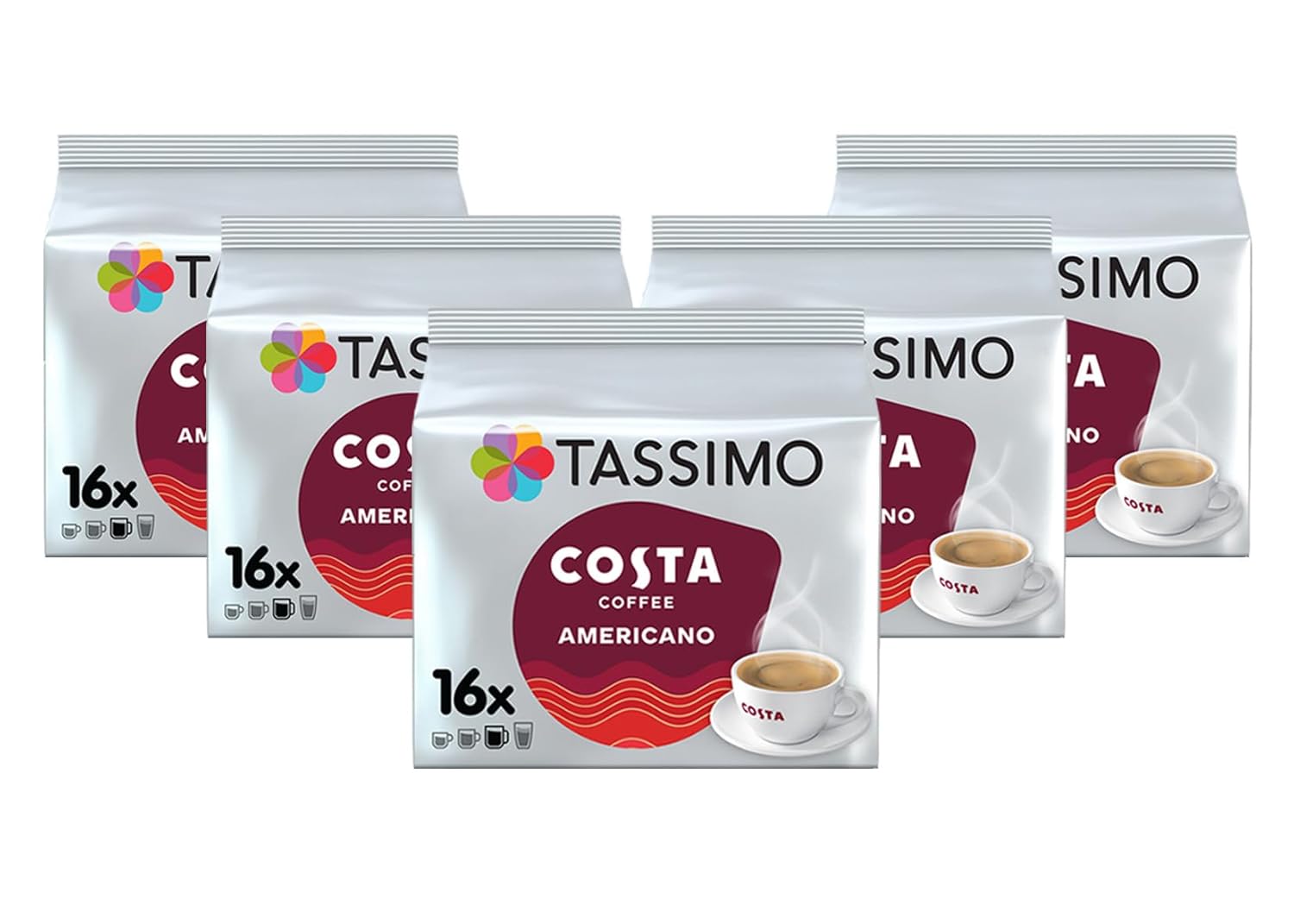 TASSIMO Costa Americano 16 T DISCs Pack of 5 for Coffee Lovers