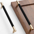 7.5 in Center Gold and Black Knurled Cabinet Handles - Pack of 30
