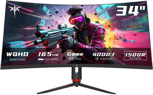 Immerse in Gaming Paradise with KTC 34 165Hz WQHD Curved Monitor