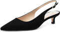 Women's Kitten Heels Slingback Pointed Closed Toe Ankle Strap Pumps