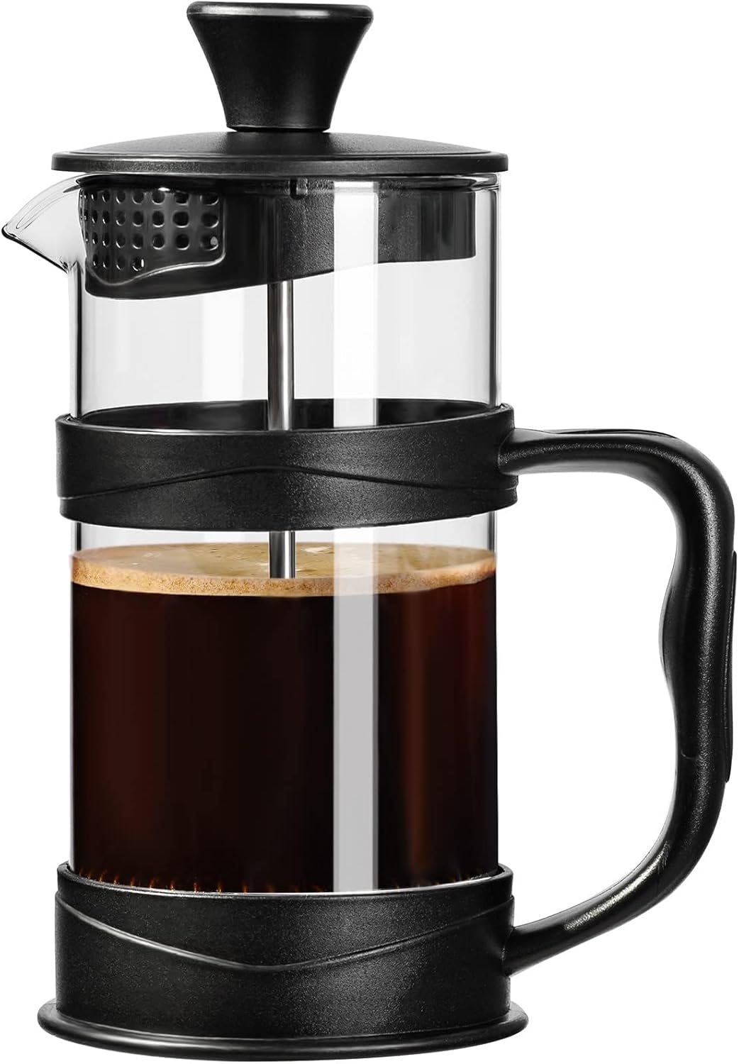 PARACITY Travel French Press - 304 Stainless Steel Filter, Heat Resistant Glass