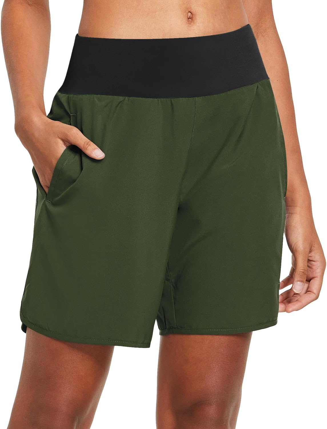Baleaf Womens' 7in Long Running Athletic Shorts with Liner