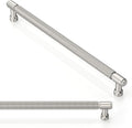 10 Pack Brushed Satin Nickel Knurled Cabinet Pulls 10 in - Solid Zinc