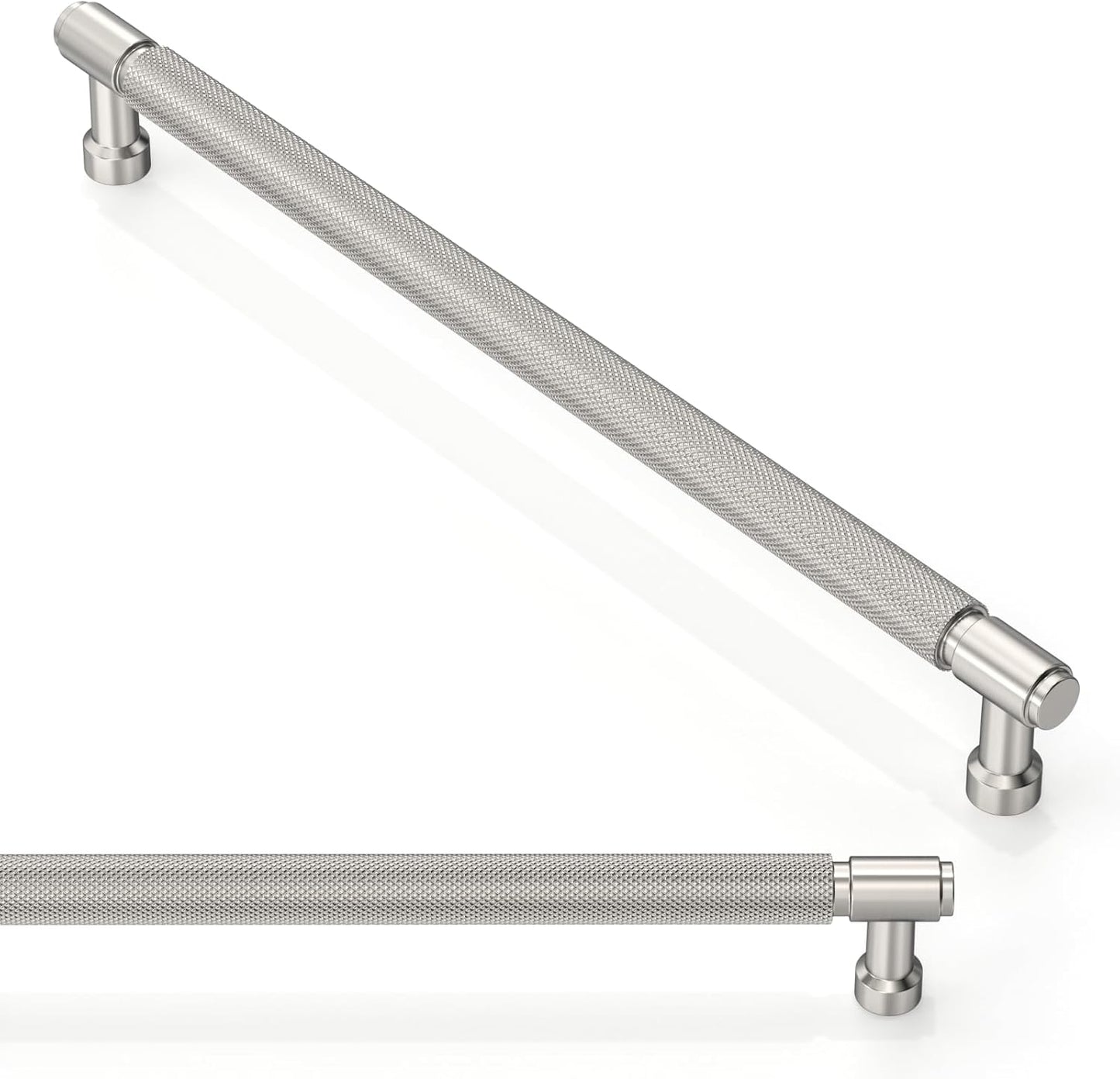 10 Pack Brushed Satin Nickel Knurled Cabinet Pulls for Kitchen