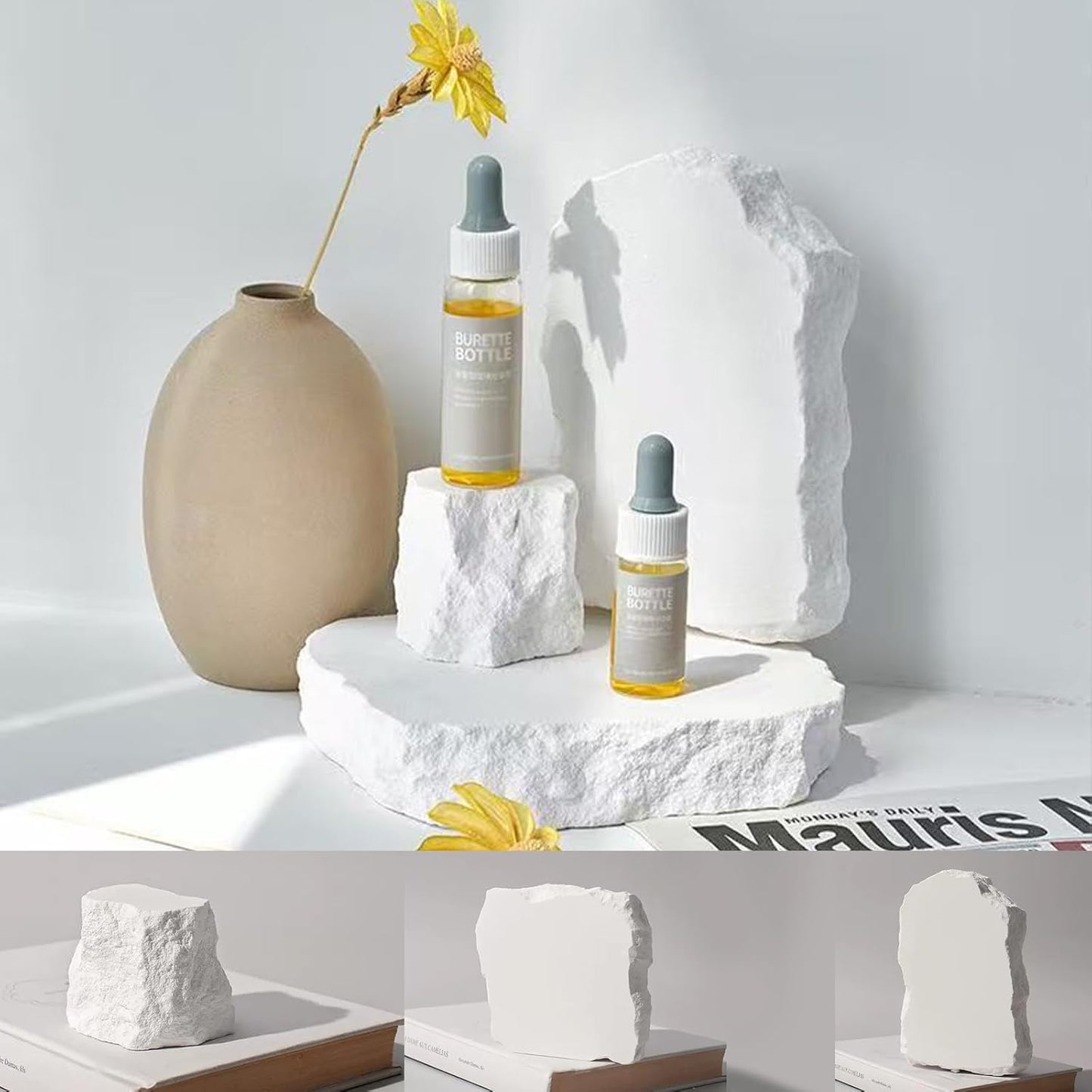 3PCS Waterproof Hard Aromatherapy Gypsum Cube Props for Photoshoot