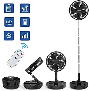 Primevolve 8.7 inch Battery Operated Fan for Bedroom with Remote