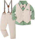Toddler Baby Boy Vest Suit Set - 4-Piece Formal Outfit 1-5T