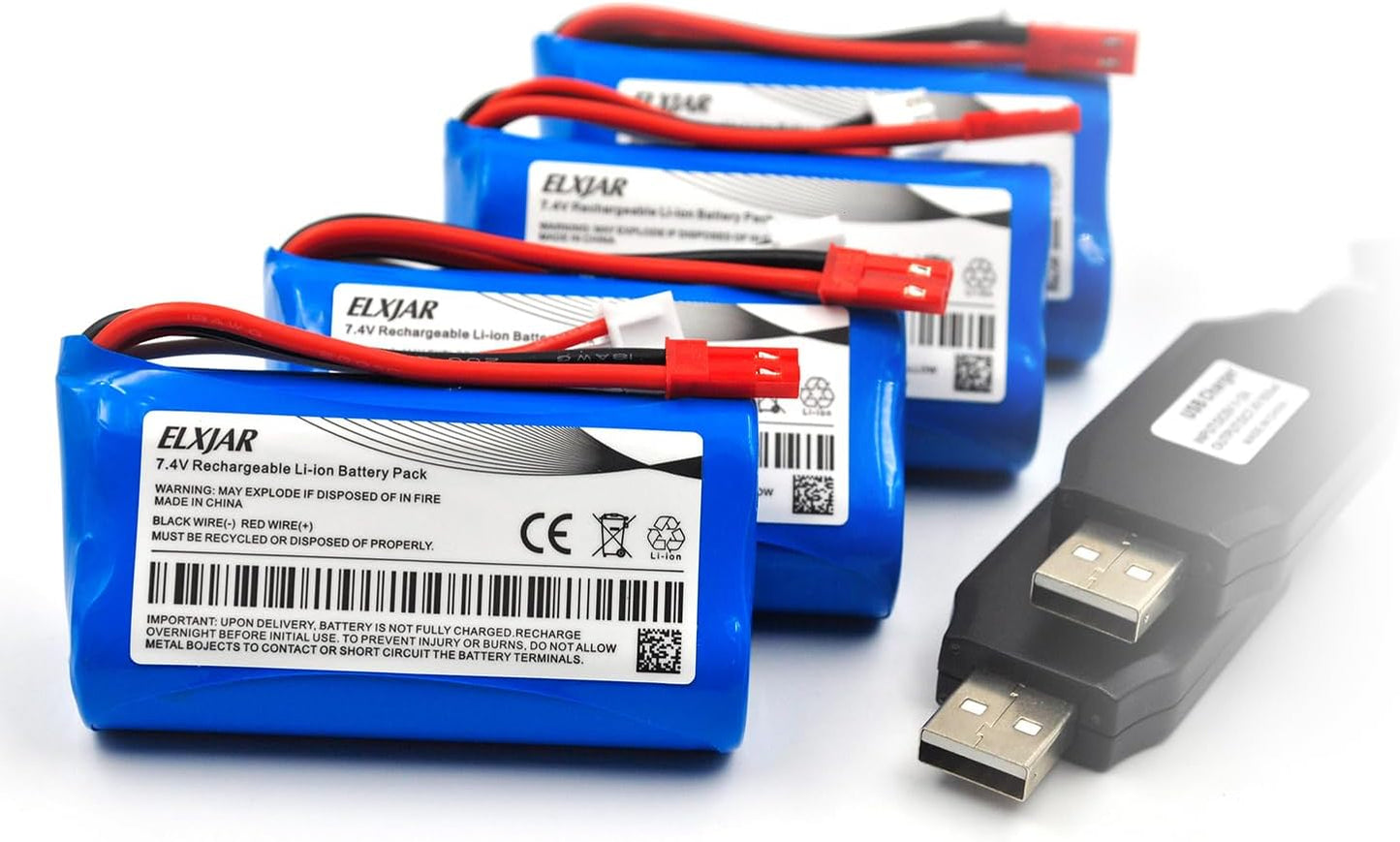 7.4V 1500mAh Li-ion Battery Replacement for RC Cars and Helicopters