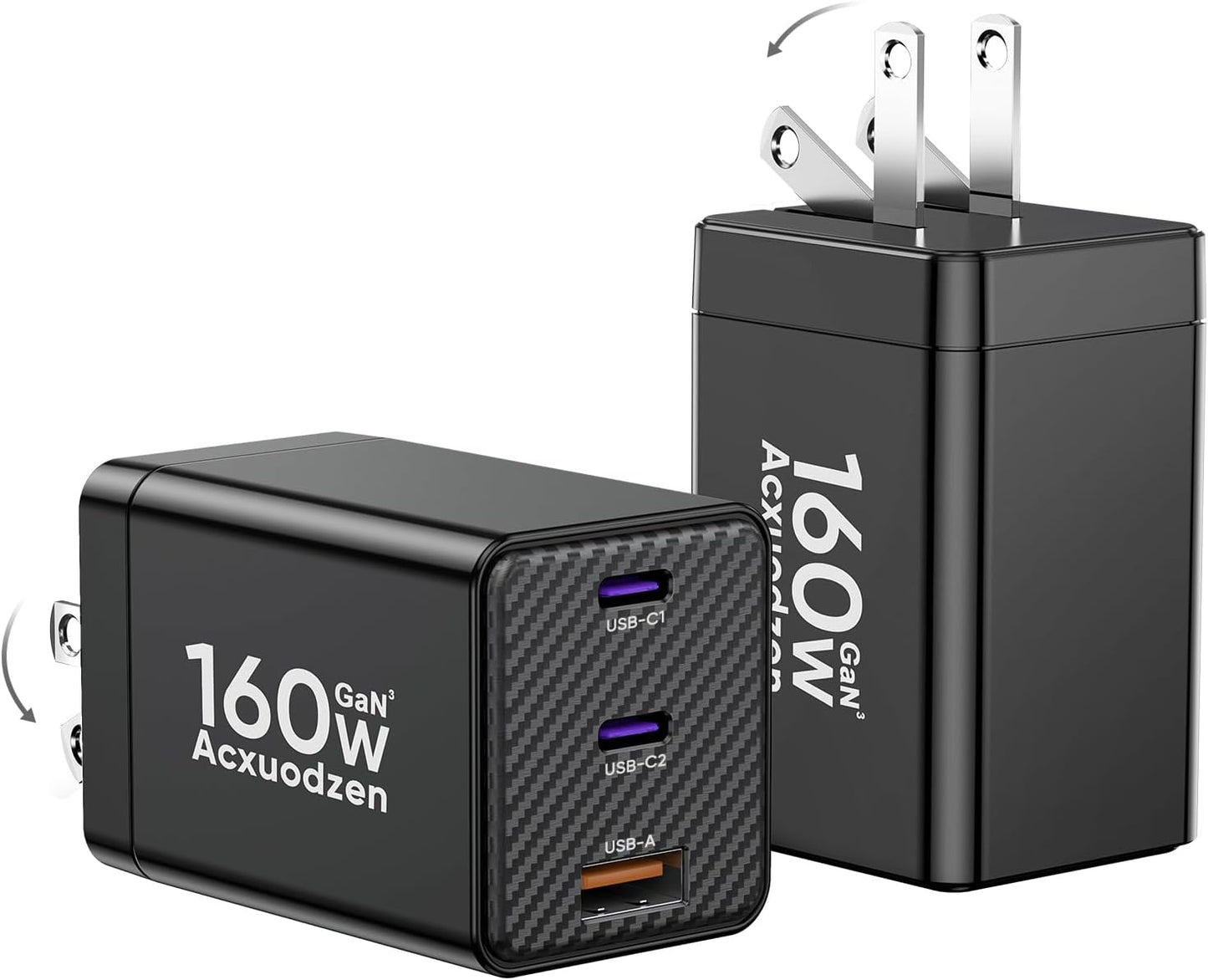 Super Fast Dual USB C Charger 160W - Fast Charge Multiple Devices!
