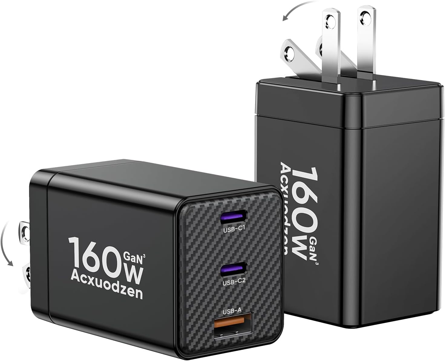 Super Fast Dual USB C Charger 160W - Fast Charge Multiple Devices!