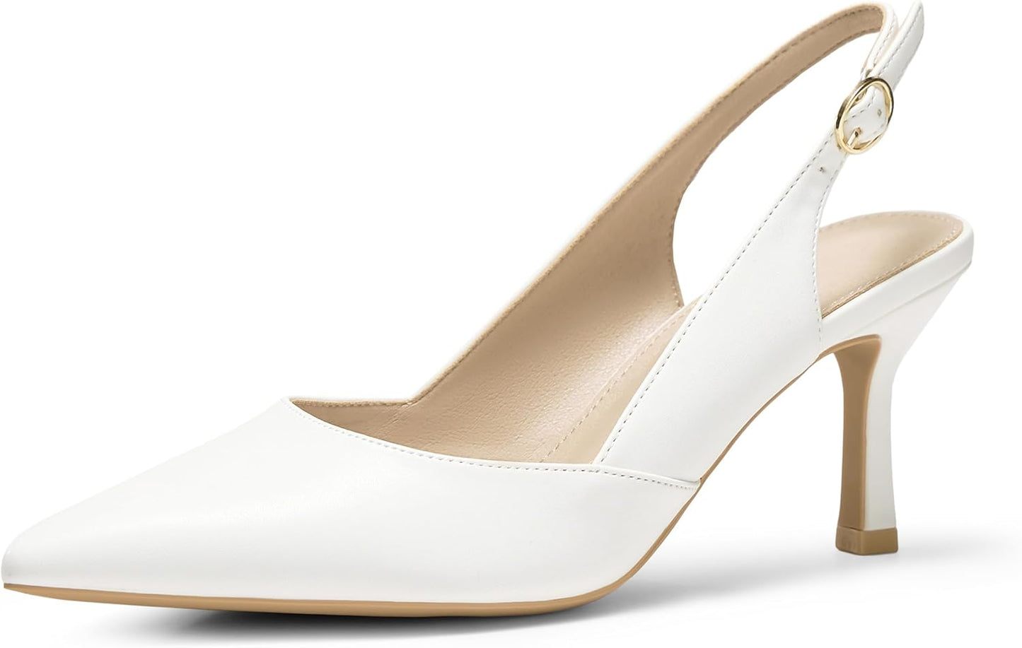 Slingback Kitten Heels Closed Toe Pumps for Weddings and Parties