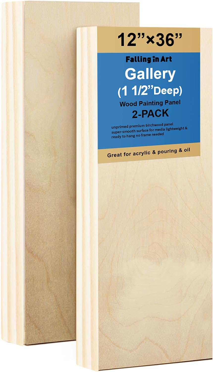 Falling in Art 2 Pack Unfinished Wooden Canvas Panels for Artists