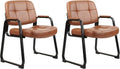 Big & Tall 400 lb Waiting Room Chairs with Padded Armrests - Brown