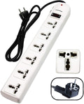 KRIEGER Universal Power Strip Surge Protector 6 Outlets - Travel Ready