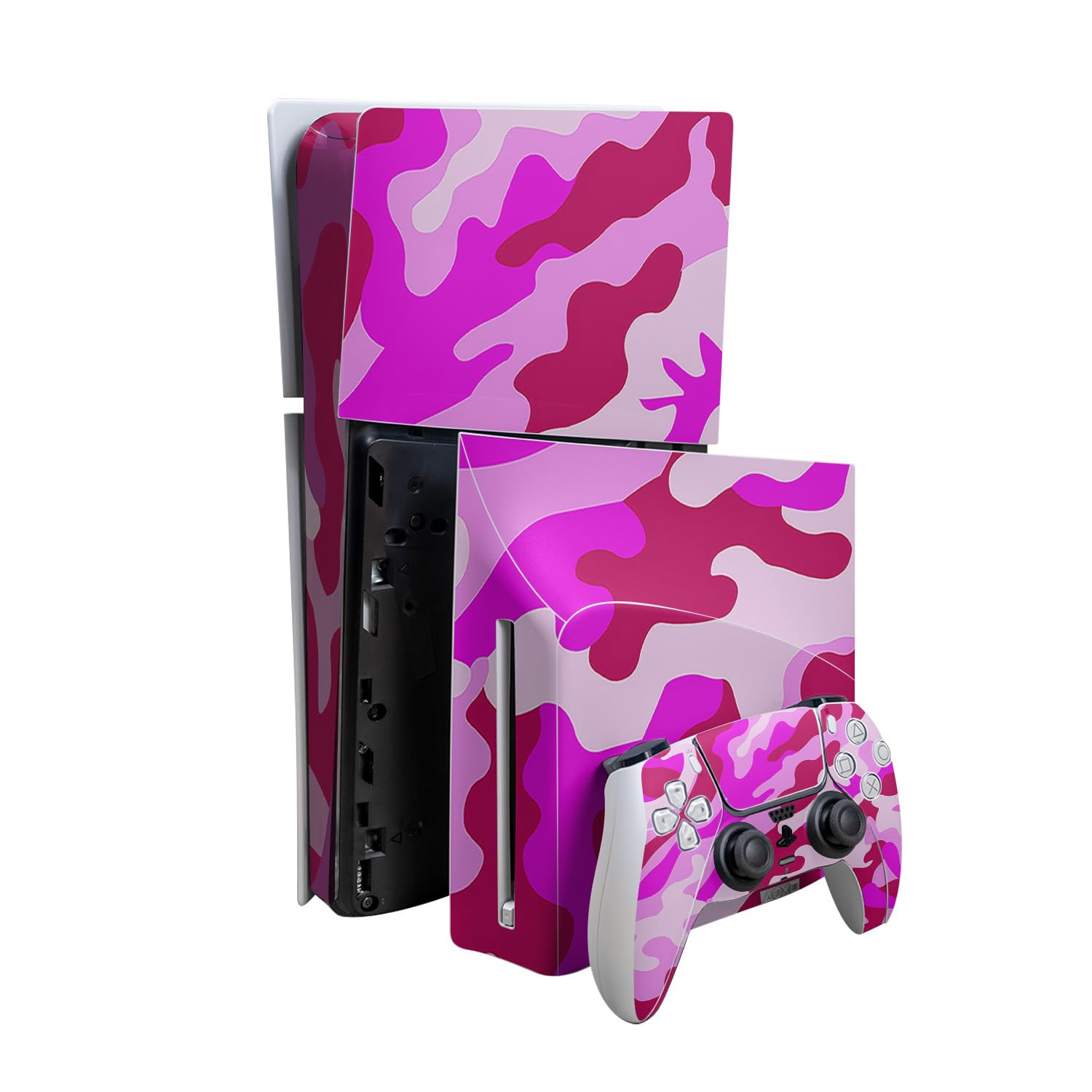 PS5 Skin Bundle - Pink Camo - Easy Apply - Made in USA