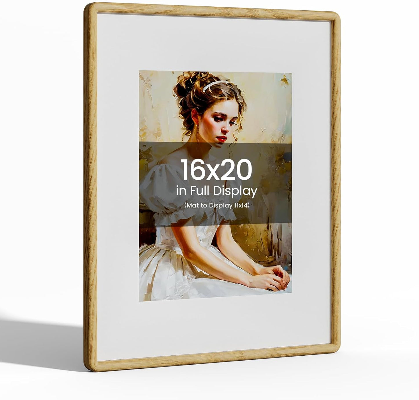 16x20 Picture Frame Natural Oak Wood for Wall Decor Display