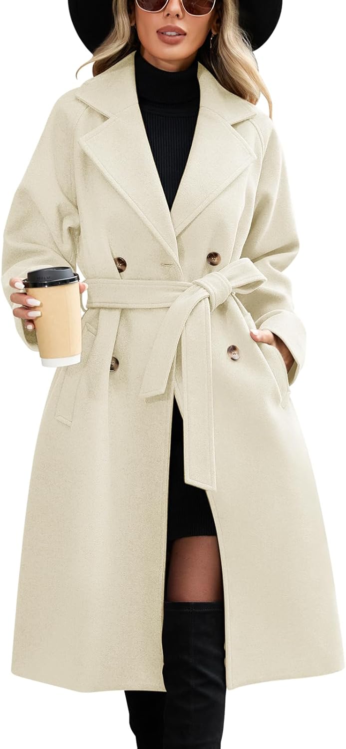 Women's Mid-length Autumn Winter Long Trench Coat With Belt