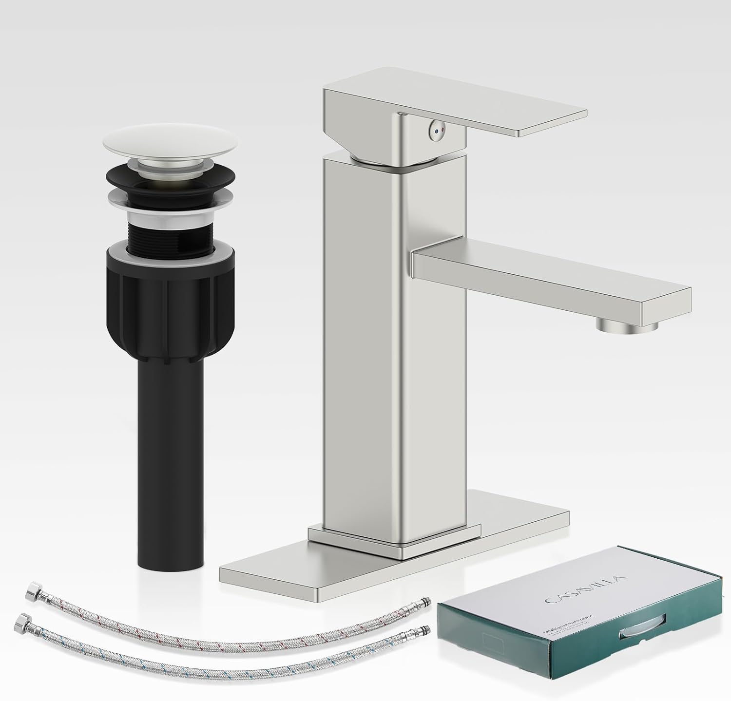 Modern Farmhouse Bathroom Faucet with Pop-up Drain Stopper